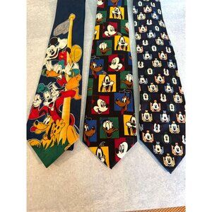 Set of 3 Vintage Mickey Mouse Neckties – Expressions, Funny Faces & Classic Char